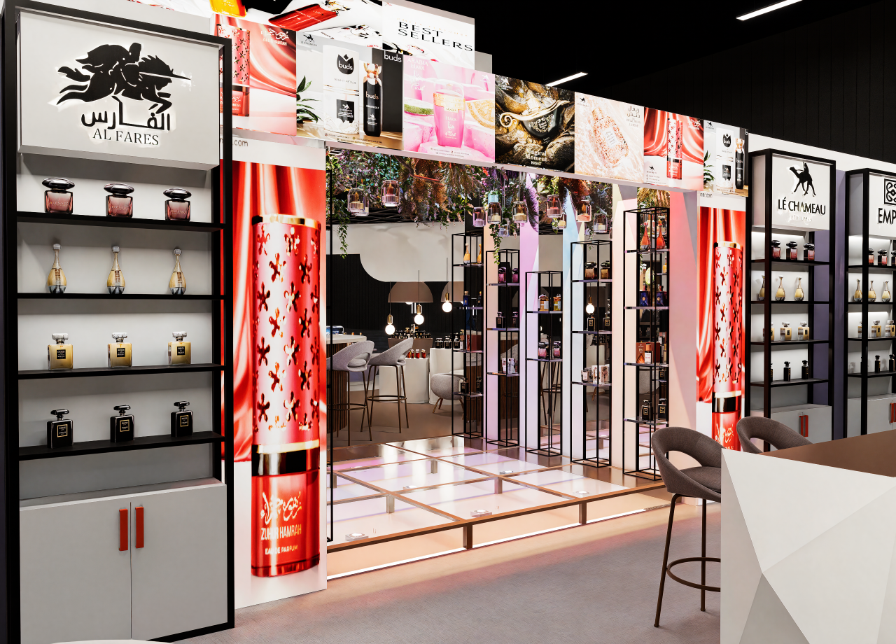 Exhibition stand for perfumes