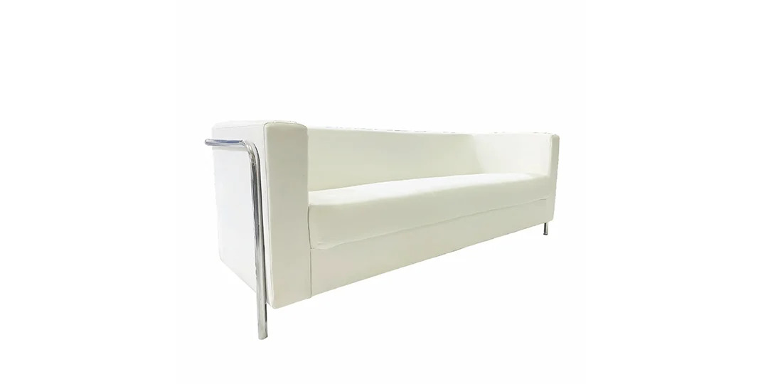 white-square-sofa-three-seat for rental